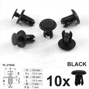 7mm Hole Black Plastic Trim Clips Bumpers Grille Wing Liner Splashguars Arch