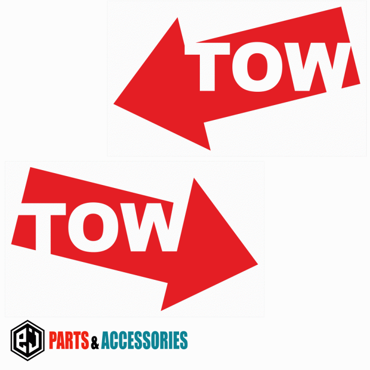 TOW OPPOSITE (PAIR) Rally Motorsport JDM Racing Bumper Car Stickers Vinyl Decals