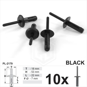 7mm hole Clips Blind Bumper Strip Panel Fascia Retaining Push Rivet for GM