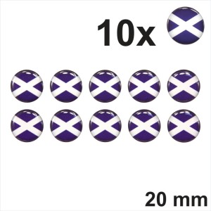 10x 20mm Scotland National Scottish Flag Stickers Decal Gloss Domed Resin 3D SCO