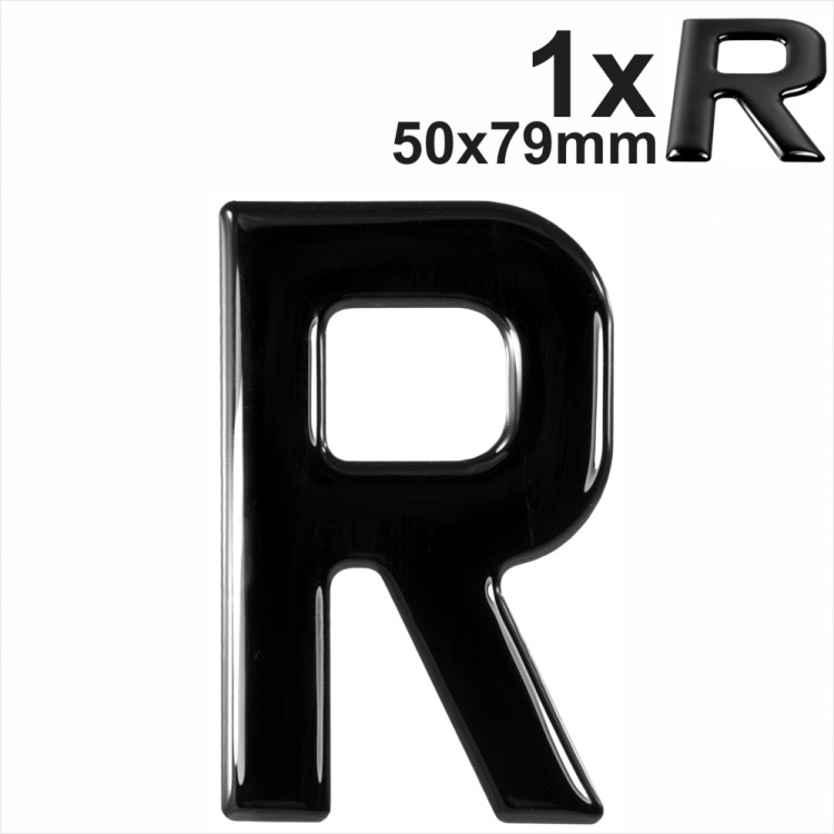What Number Looks Like R Letter R 3d gel number plates Black Domed Resin Making DIY Registration ...