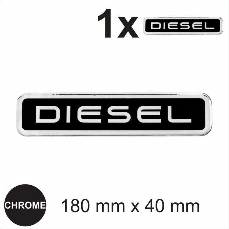 DIESEL 180x40 mm 3D Chrome Sticker Car Domed Resin Side Badge Emblem Decal