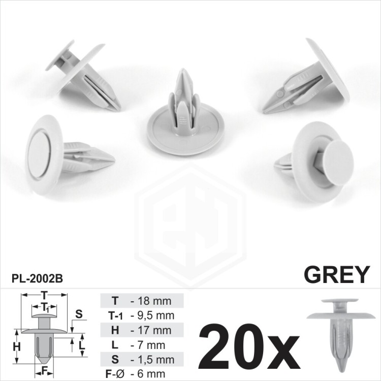 Grey for Mazda Trim Push Rivet Clips Interior Fastener Panels Fascias Covers