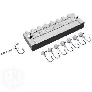 DIY Sea Fishing Lead Weights Mould CNC Aluminium 7in1 mold 08-2g. Jig Heads