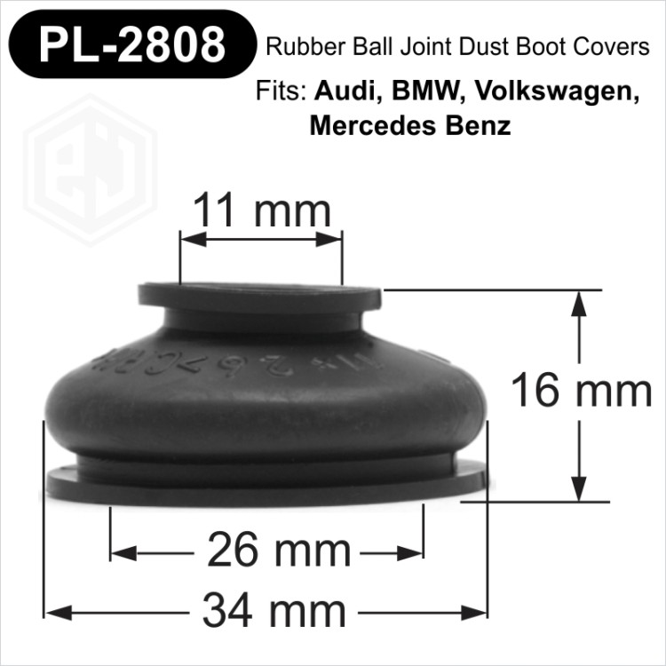 UNIVERSAL 11/26/16 Rubber Tie Rod End Ball Joint Dust Boots Dust Cover Boot Gaiters 11x26x16 mm