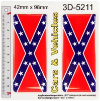 2x 42 x 98 mm Cross Red Blue Flag Domed Gel Resin Number Plate Sticker Badges Decals