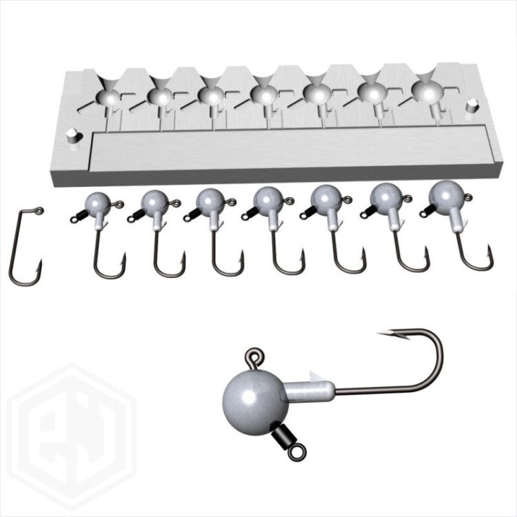 DIY Sea Fishing Lead Weights Mould CNC Aluminium 7in1 mold 10-22g. Jig Heads New