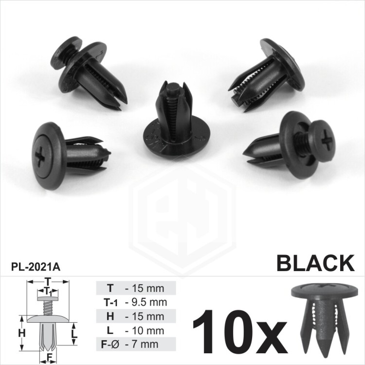 7mm Hole Screw Fit Rivet Trim Clips Panel Bumper Wheel Arch Lining Grille