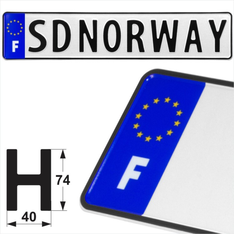 France F EU Badge Novelty Pressed Metal Number Plates Replica Show Trucker Name