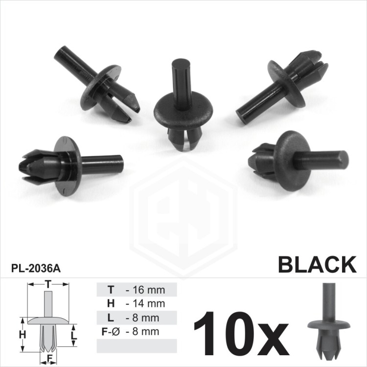 8mm Bumper Splash Guard Arch Lining Plastic Push Rivet Panel Trim Car Clips