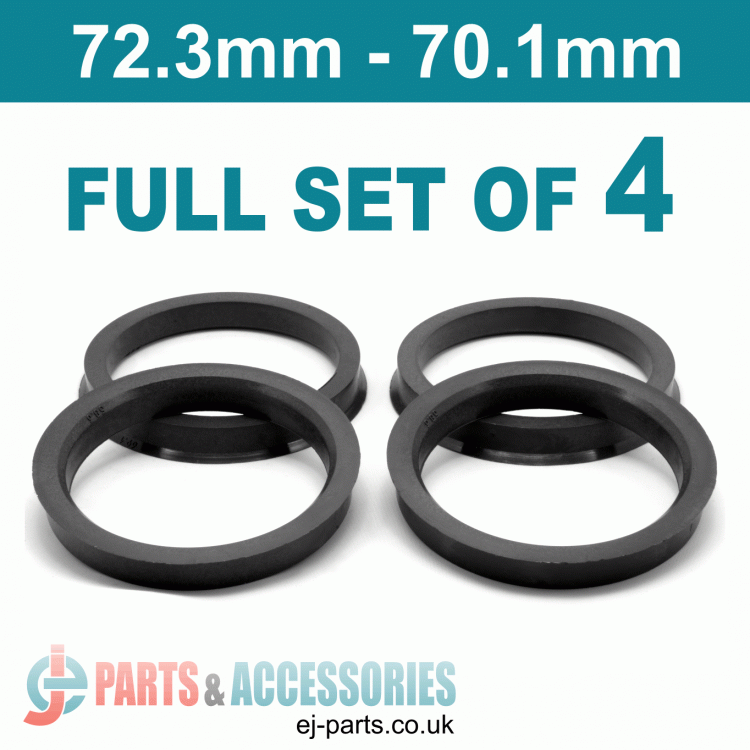 Spigot Rings / 72.3mm - 70.1mm FULL SET OF (4) FOUR RINGS