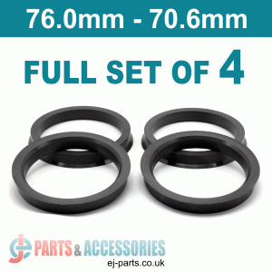 Spigot Rings / 76.0mm - 70.6mm FULL SET OF (4) FOUR RINGS Spigot Rings / 76.0mm - 70.6mm FULL SET OF (4) FOUR RINGS Hub Centric Rings  Alloy Wheels Spigot Rings (Centre Rings)