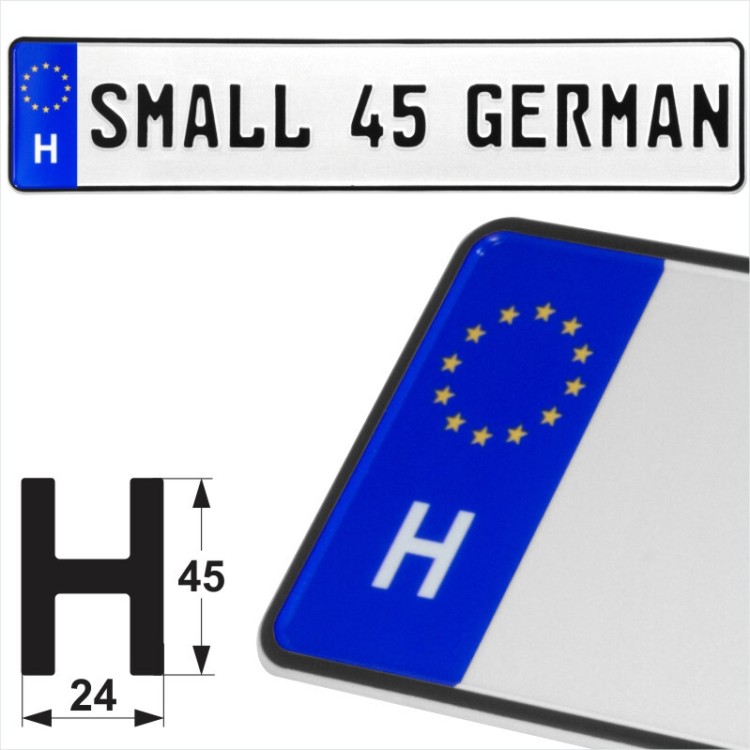 Hungary H EU Badge Magyar Pressed Metal Number Plates Replica Show Trucker Name