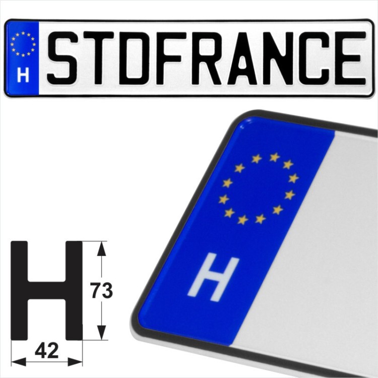 Hungary H EU Badge Magyar Pressed Metal Number Plates Replica Show Trucker Name