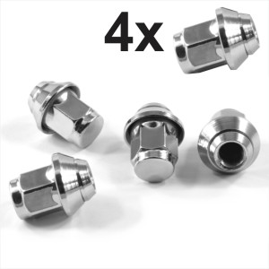 Chrome Wheel Nuts Lugs Bolts Studs M12 x 1.5 Tapered Seat 19mm Hex for Ford