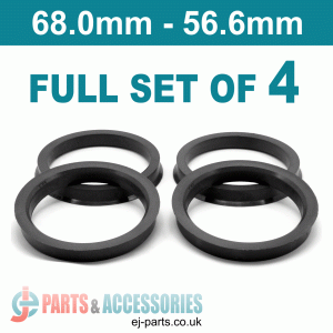 Spigot Rings / 68.0mm - 56.6mm FULL SET OF (4) FOUR RINGS Spigot Rings / 68.0mm - 56.6mm FULL SET OF (4) FOUR RINGS Hub Centric Rings  Alloy Wheels Spigot Rings (Centre Rings)