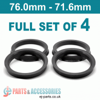 Spigot Rings / 76.0mm - 71.6mm FULL SET OF (4) FOUR RINGS