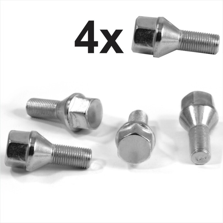 M12 x 1.25 22mm thread 19 mm Hex alloy wheel bolts taper seat Zinc plated