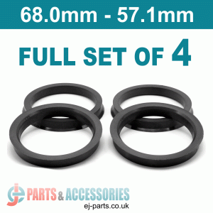 Spigot Rings / 68.0mm - 57.1mm FULL SET OF (4) FOUR RINGS Spigot Rings / 68.0mm - 57.1mm FULL SET OF (4) FOUR RINGS Hub Centric Rings  Alloy Wheels Spigot Rings (Centre Rings)