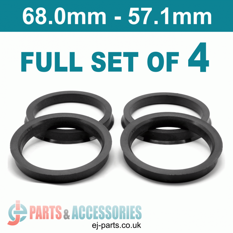 Spigot Rings / 68.0mm - 57.1mm FULL SET OF (4) FOUR RINGS