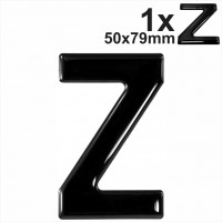 Letter Z 3d gel number plates Black Domed Resin Making DIY Registration UK REG