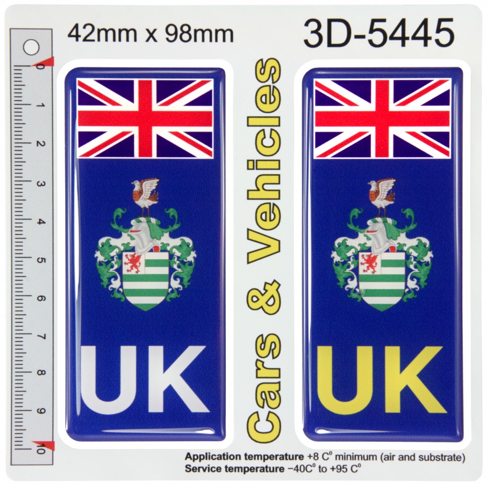2x Aluminum 3D England Flag Logo Emblem Sticker For Car, Motorcycle, Or Bike