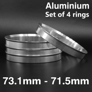 Aluminium Spigot Rings / 73.1mm - 71.5mm FULL SET OF (4) FOUR RINGS