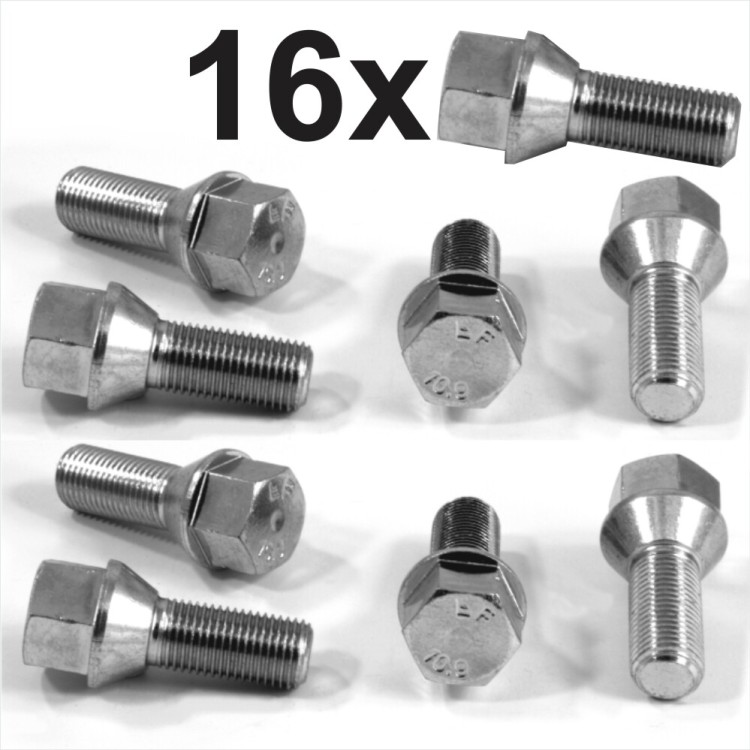 M12 x 1.25 26mm thread 17mm Hex alloy wheel bolts taper seat M12x1.25 Zinc