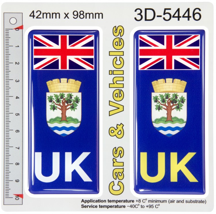 2x 42 x 98 mm UK Worcestershire County Number Plate Stickers 3D Gel Domed Decals Badges