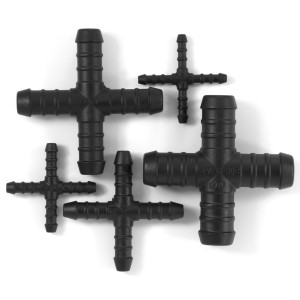 X Cross 4 way Pipe Hose Connector Fittings Tubing barbed joiner splitter plastic