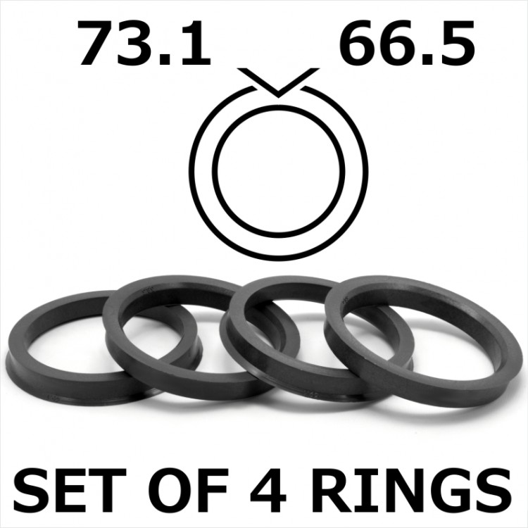 Spigot Rings / 73.1mm - 66.5mm / 20mm FULL SET OF (4) FOUR RINGS