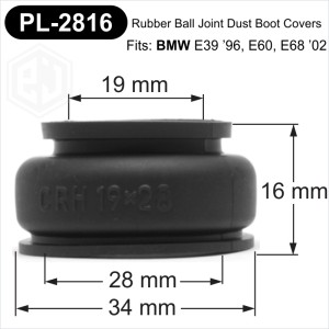 UNIVERSAL 19/28/16 Rubber Tie Rod End Ball Joint Dust Boots Dust Cover Boot Gaiters 19x28x16 mm