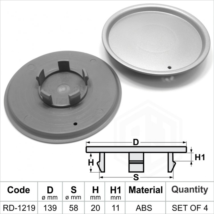 Wheel Center Hub Caps / 139.0mm - 58.0 mm FULL SET OF (4) FOUR CAPS