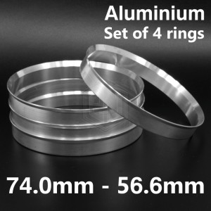 Aluminium Spigot Rings / 74.0mm - 56.6mm FULL SET OF (4) FOUR RINGS