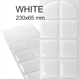 White Sticker Domed Car Corner Body Bumper Tank pad Protector Anti Scratch Guard