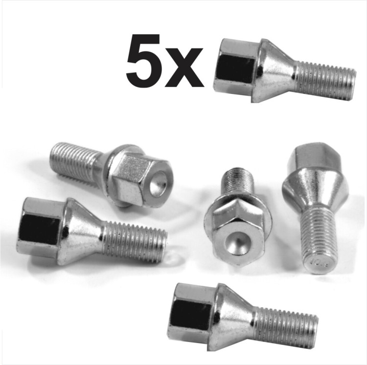 M12 x 1.5 22mm thread 17mm Hex alloy wheel bolts taper seat M12x1.5 Zinc