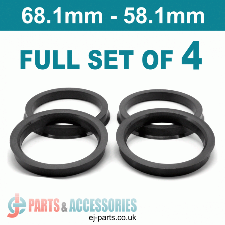 Spigot Rings / 68.1mm - 58.1mm FULL SET OF (4) FOUR RINGS