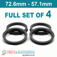 Spigot Rings / 72.6mm - 57.1mm FULL SET OF (4) FOUR RINGS