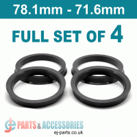Spigot Rings / 78.1mm - 71.6mm FULL SET OF (4) FOUR RINGS