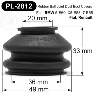 UNIVERSAL 20/36/33 Rubber Tie Rod End Ball Joint Dust Boots Dust Cover Boot Gaiters 20x36x33 mm