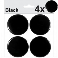 Black 4x Domed Wheel Centre Cap Stickers Hub Caps Badge Emblem