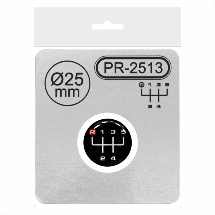 Ø25mm Gear Knob Shift Pattern Lever Sticker 3D Domed emblem badge 5 Speed R Red