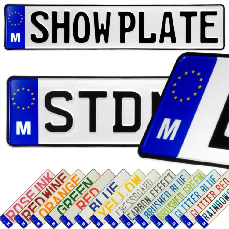 Malta M Euro Badge Maltese Pressed Metal Number Plates Replica Show Trucker Name