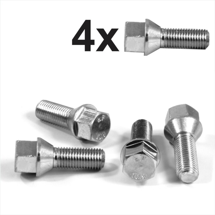 M12 x 1.5 28mm thread 17mm Hex alloy wheel bolts taper seat M12x1.5 Zinc