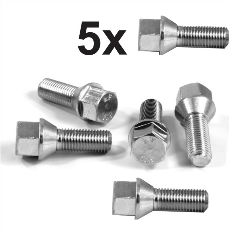 M12 x 1.5 28mm thread 17mm Hex alloy wheel bolts taper seat M12x1.5 Zinc