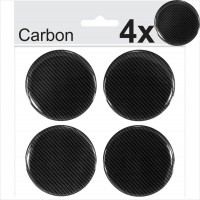 4x Carbon Domed Wheel Centre Cap Stickers Hub Caps Badge Emblem