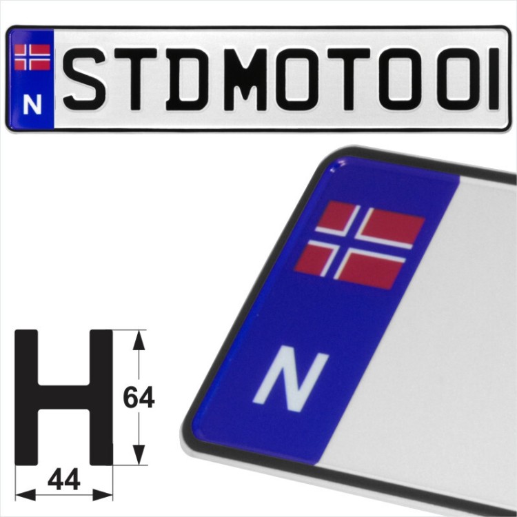 Norway N Badge Norge Flag Pressed Metal Number Plates Replica Show Trucker Name