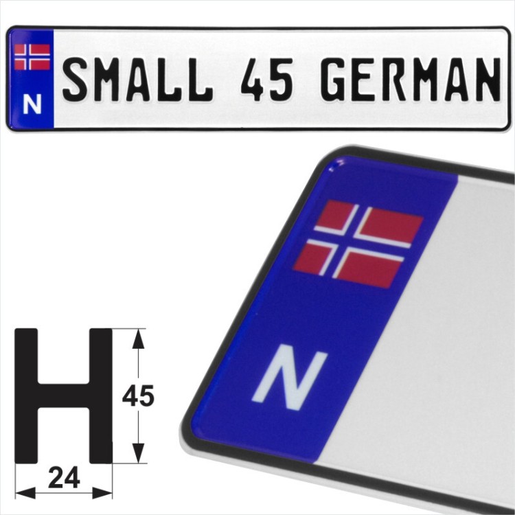 Norway N Badge Norge Flag Pressed Metal Number Plates Replica Show Trucker Name