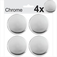 4x Chrome Domed Wheel Centre Cap Stickers Hub Caps Badge Emblem