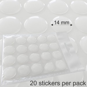 14 mm 9/16" Clear 3D Transparent Crystal Round Epoxy Domes Resin Stickers Craft